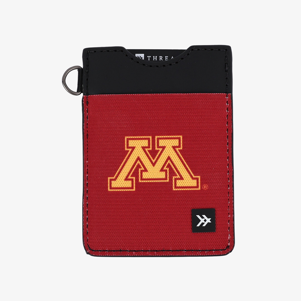 Minnesota Solid Maroon - Vertical Leather Wallet