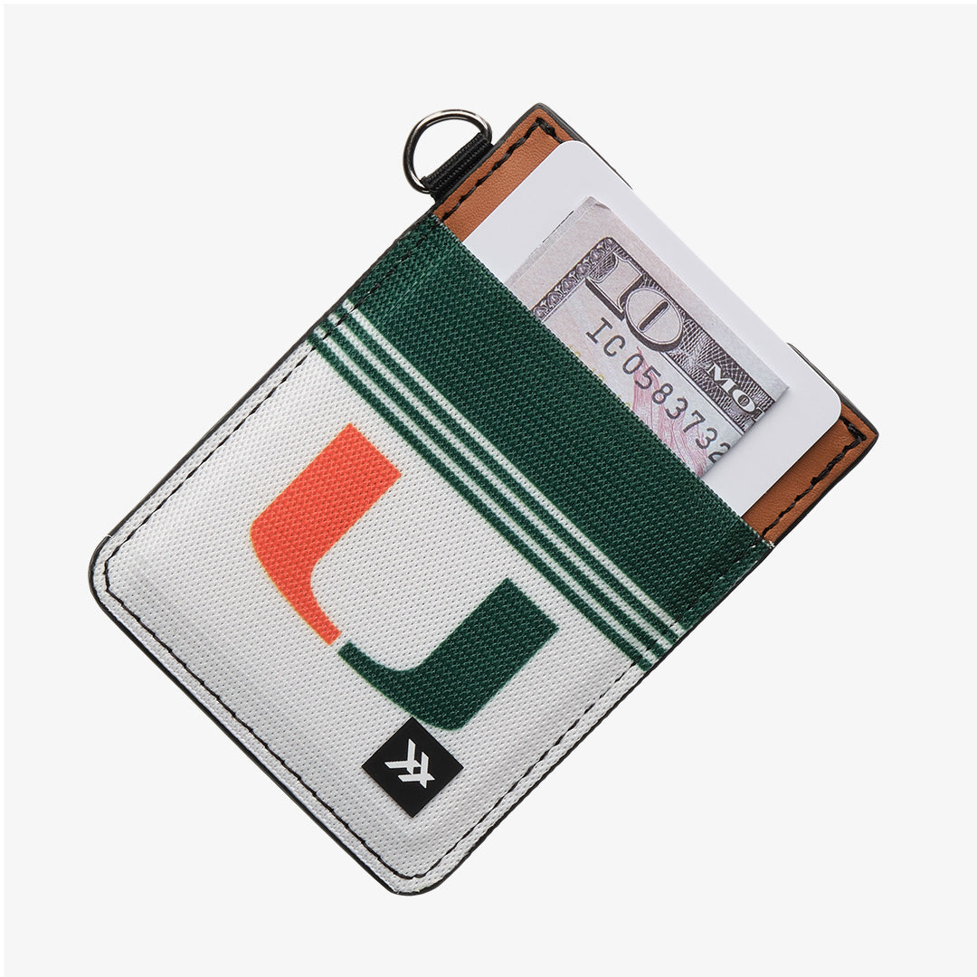 University of Miami White - Vertical Leather Wallet