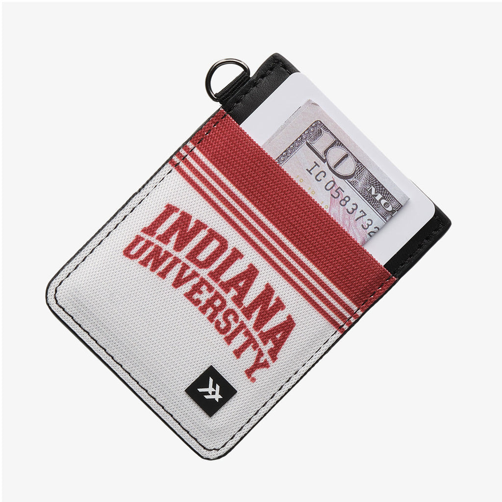 Indiana University White - Vertical Leather Wallet