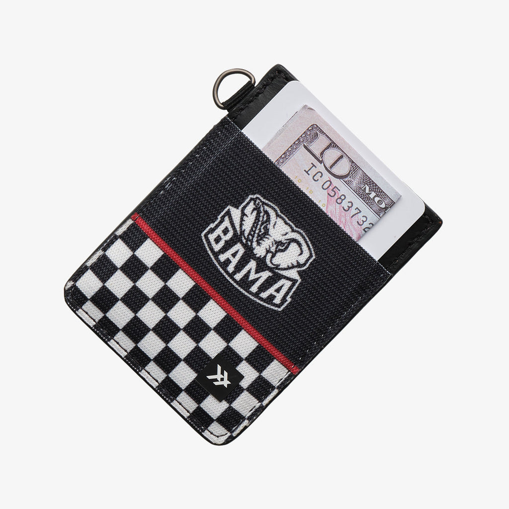 Alabama Black Checker - Vertical Leather Wallet