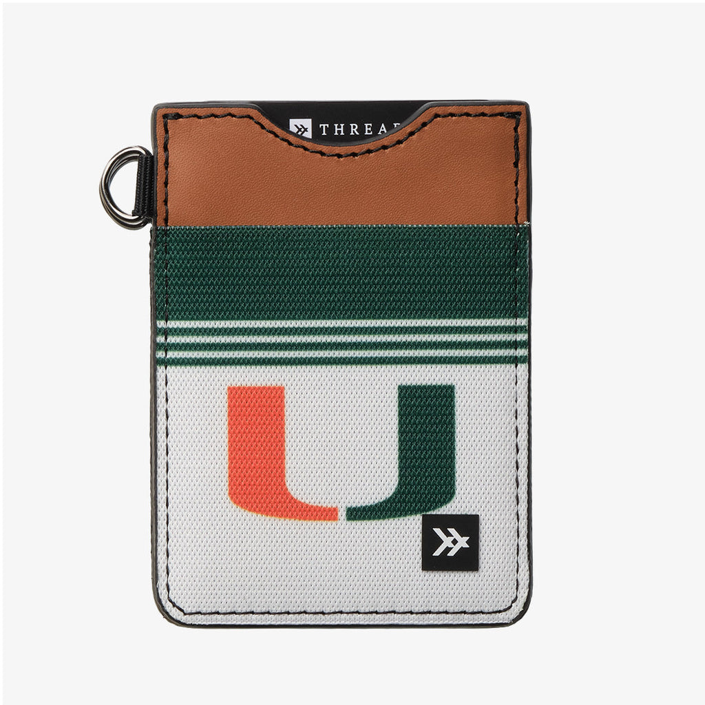 University of Miami White - Vertical Leather Wallet
