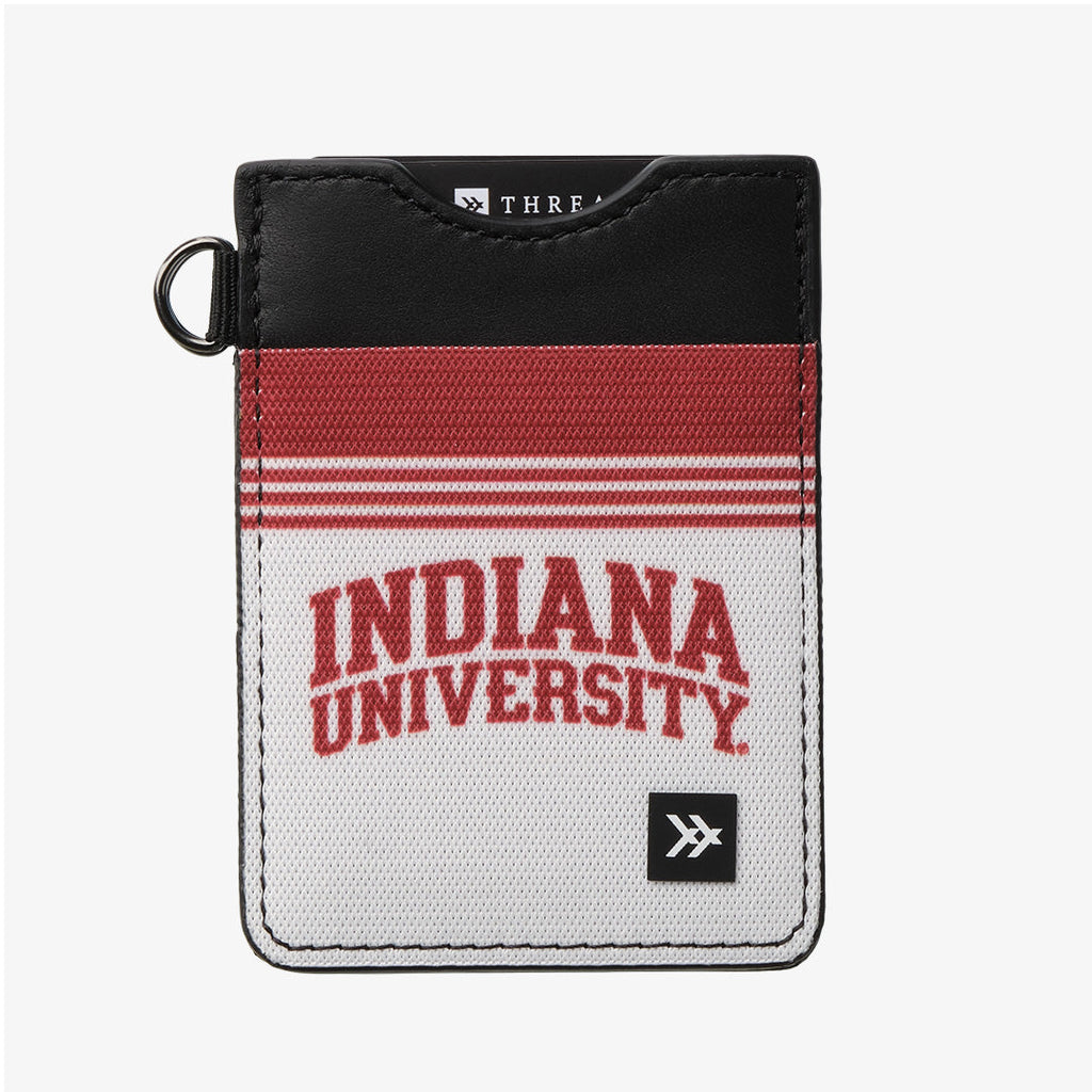 Indiana University White - Vertical Leather Wallet