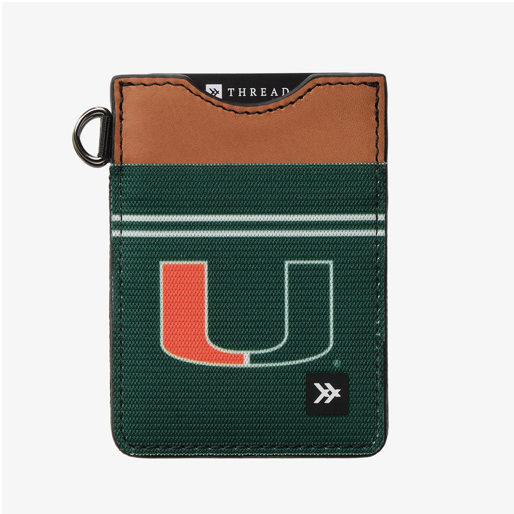 University of Miami Green - Vertical Leather Wallet