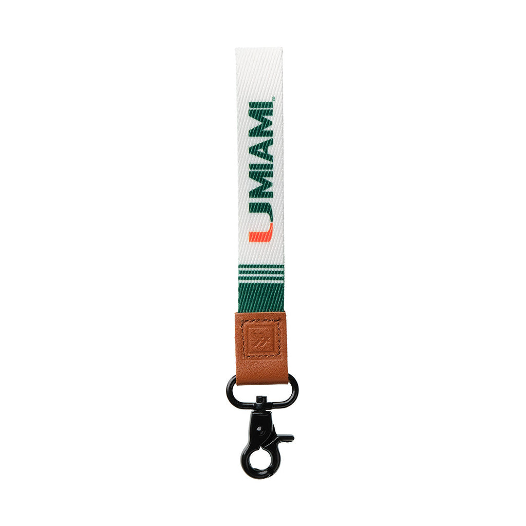 University of Miami White - Wristlet Keychain