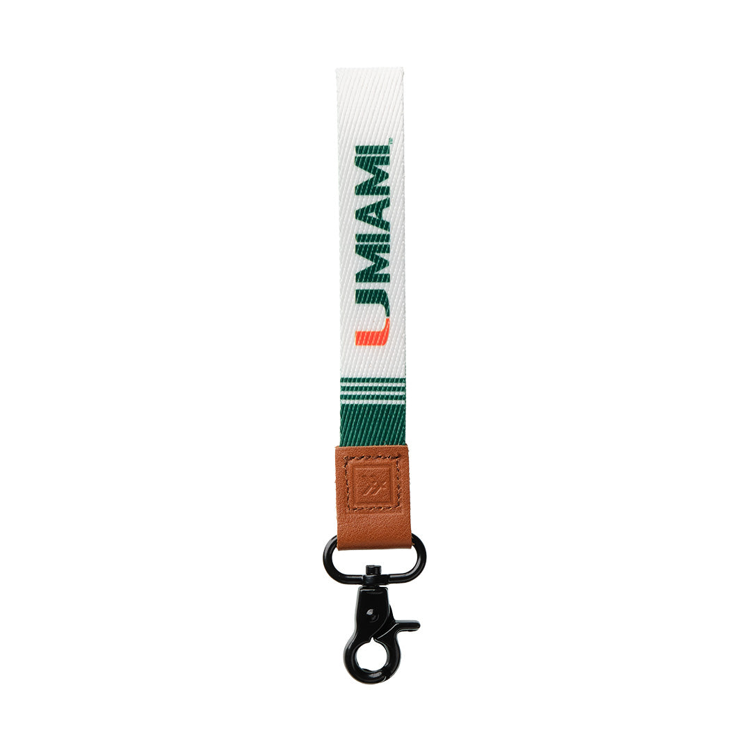 University of Miami White - Wristlet Keychain