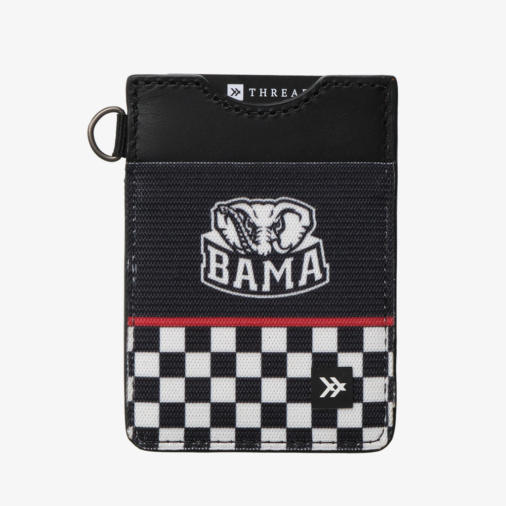 Alabama Black Checker - Vertical Leather Wallet