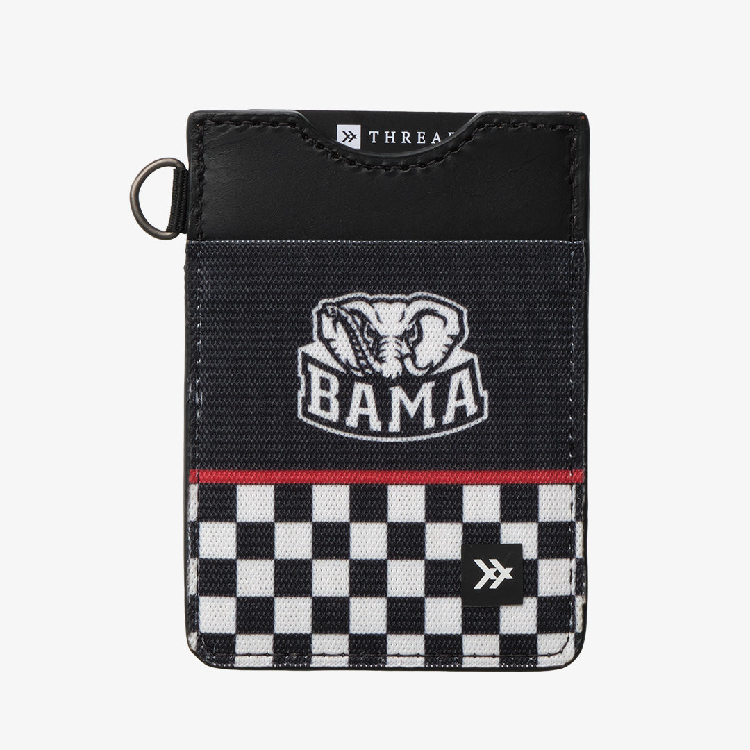 Alabama Black Checker - Vertical Leather Wallet