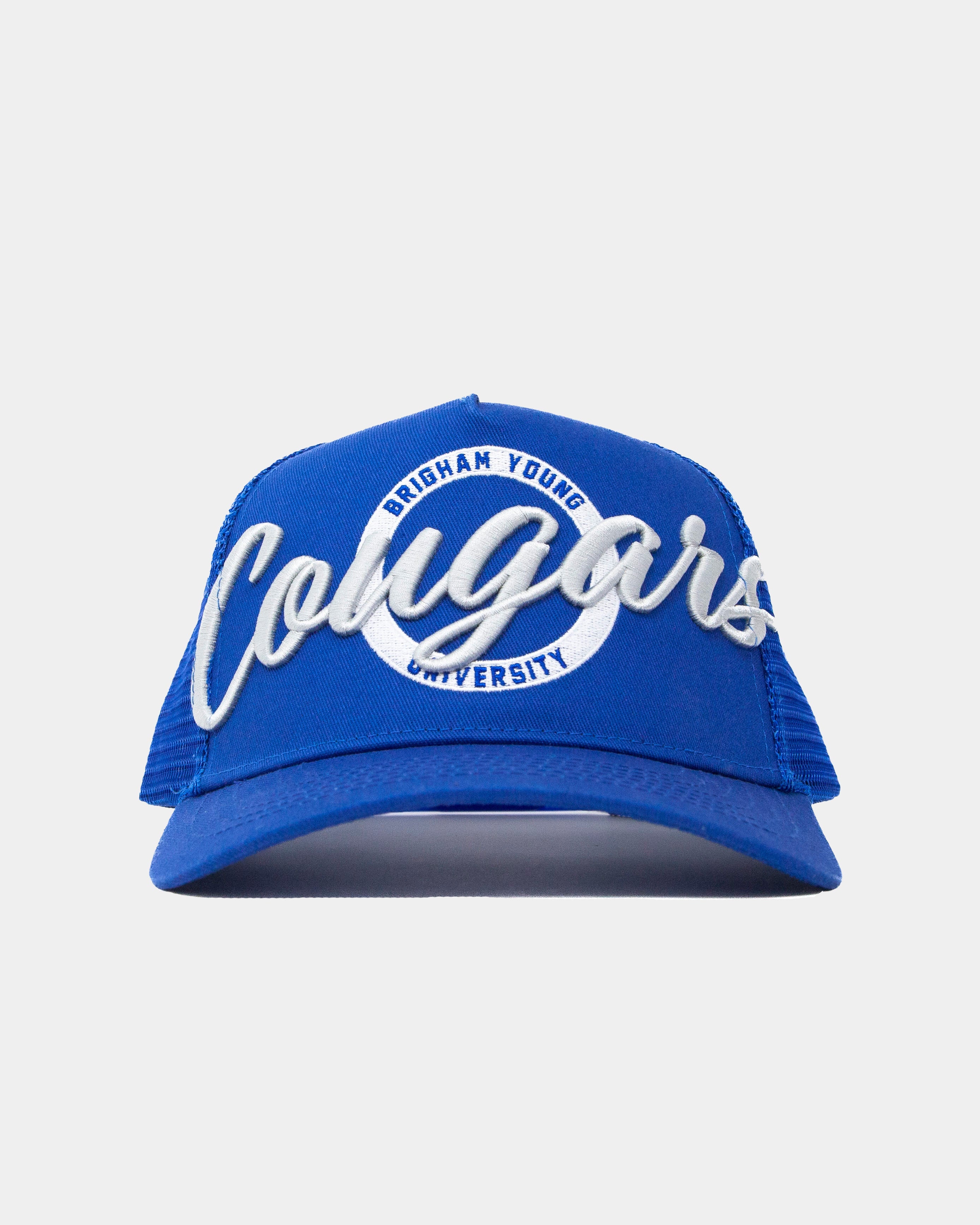 BYU Big Cougar Bunker Trucker Hat Royal Blue