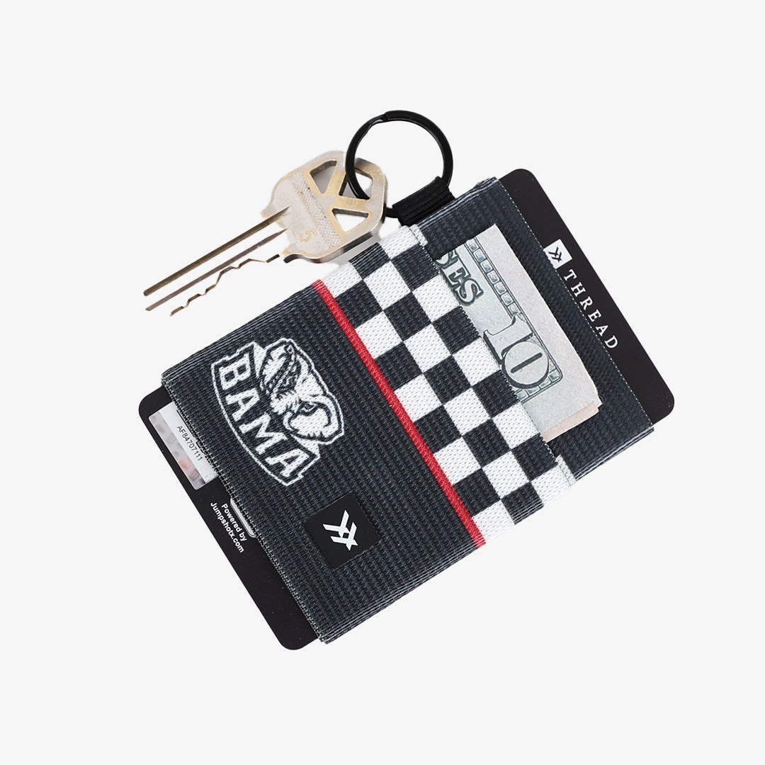 Alabama Black Checker - Elastic Wallet