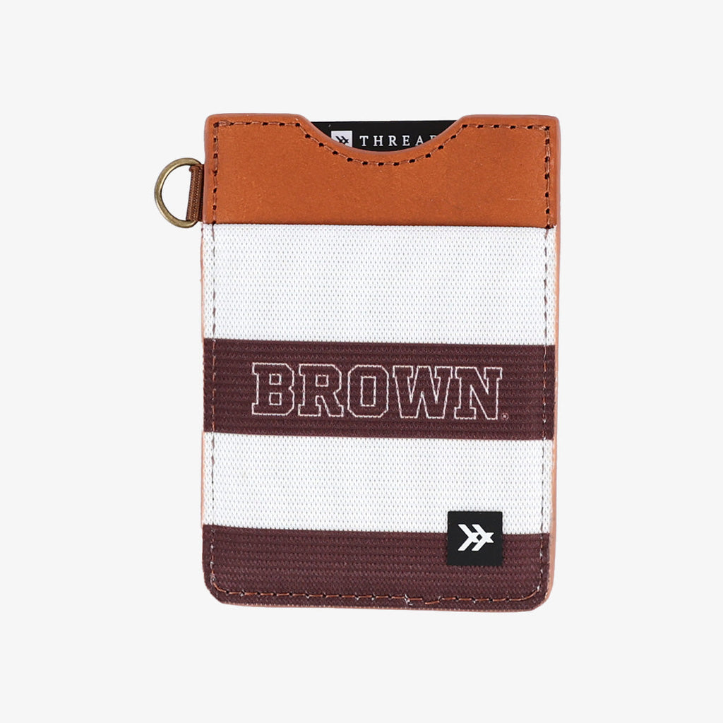 Brown Stripes - Vertical Leather Wallet