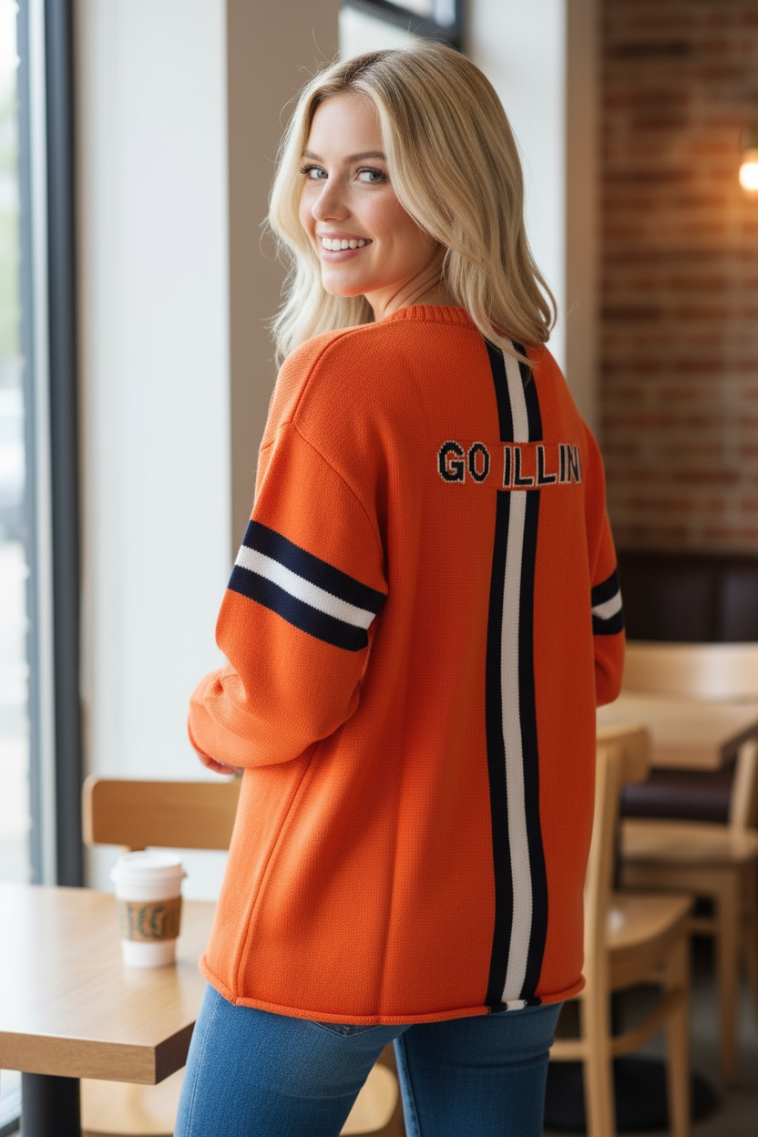 Illinois Long Sleeve – Orange Sweater