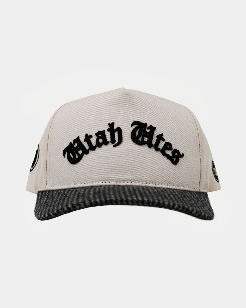 UofU Fade Hat Natural and Houndstooth Utes Arch