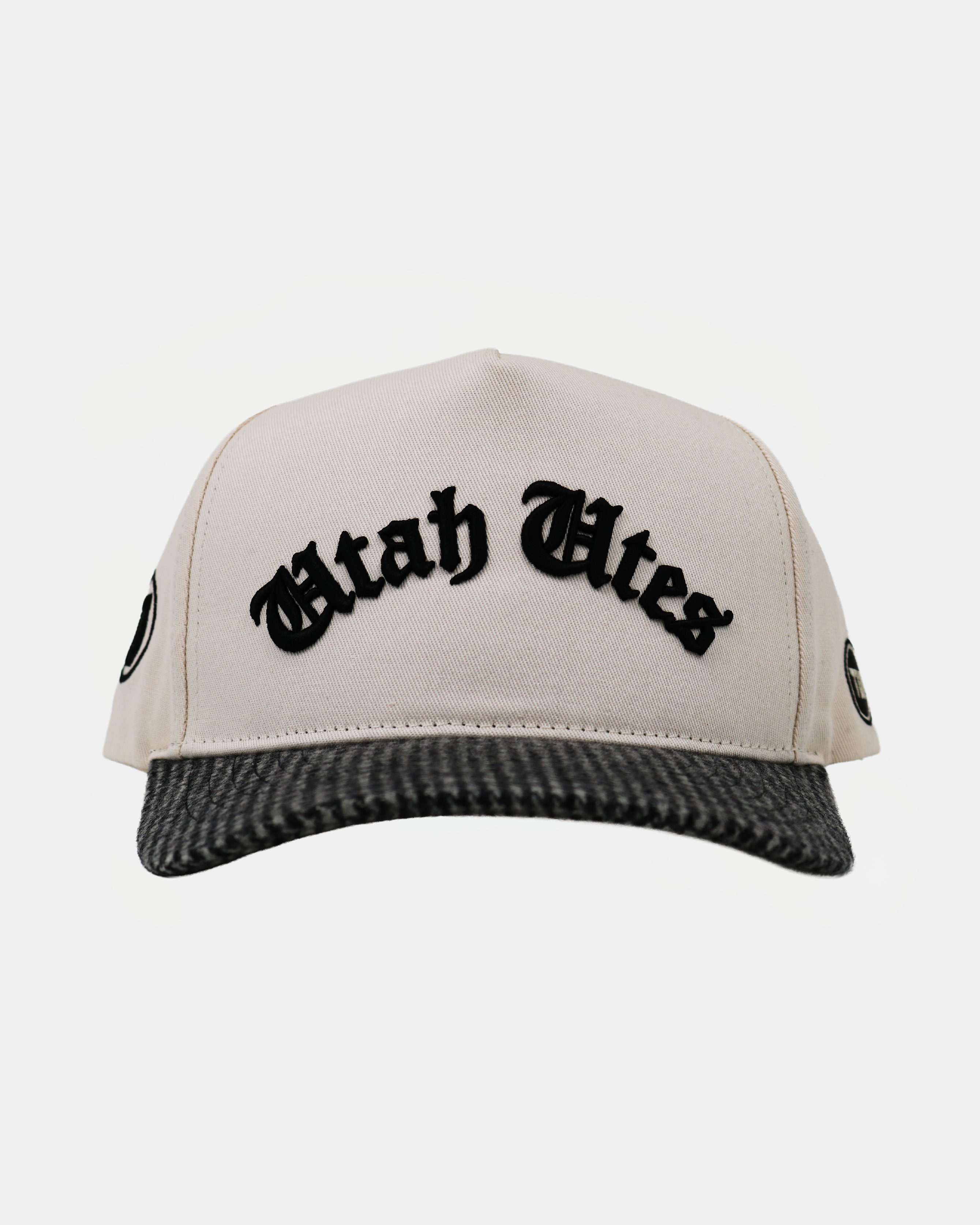 UofU Fade Hat Natural and Houndstooth Utes Arch