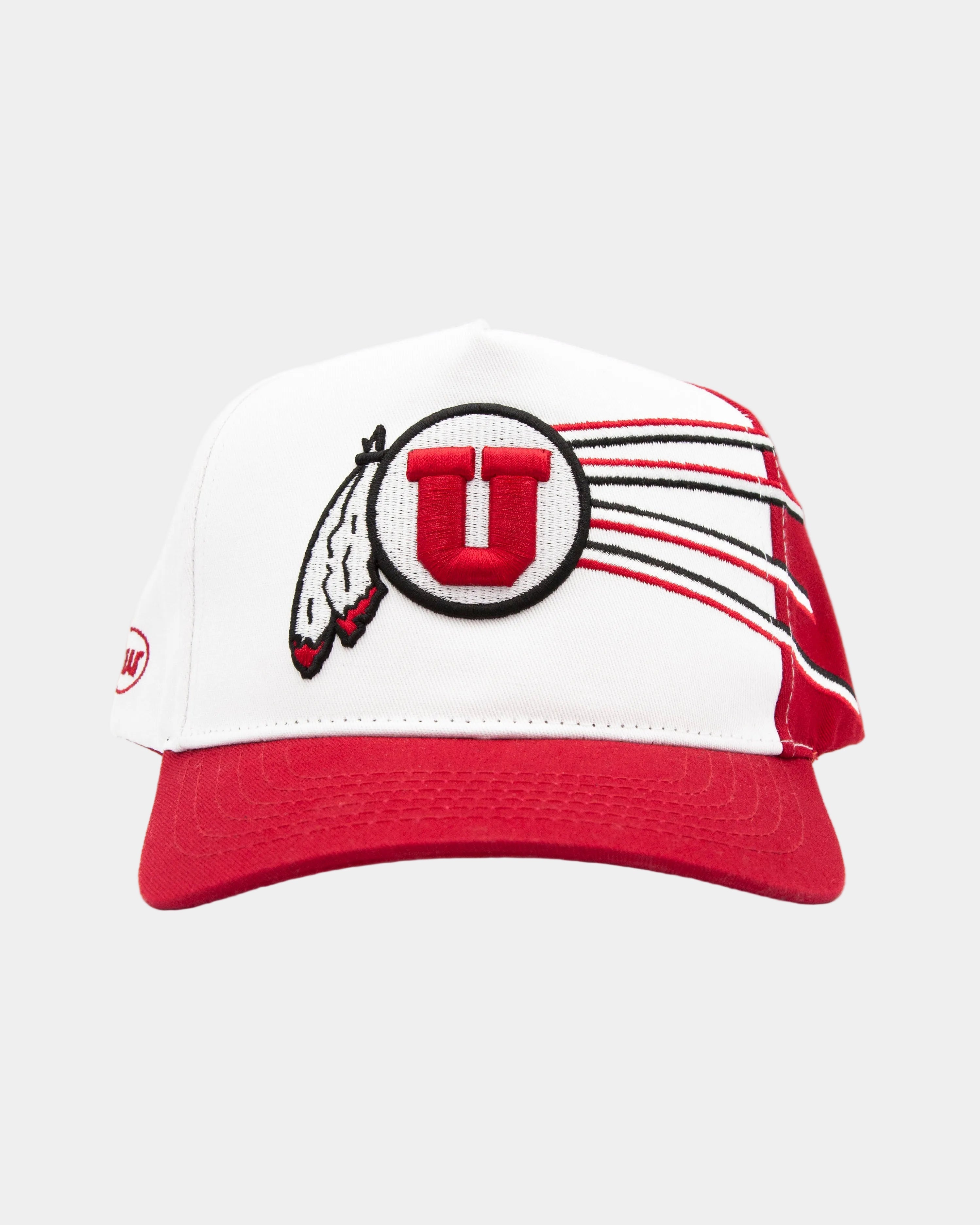 UofU Fade Hat RedWht Stripe Uniform Hat Utes