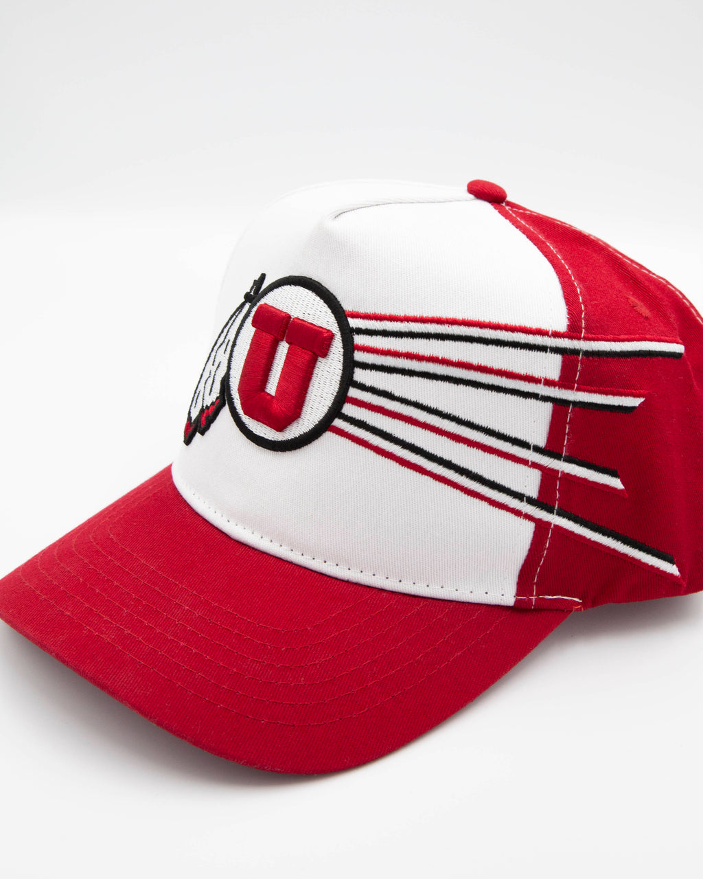 UofU Fade Hat RedWht Stripe Uniform Hat Utes